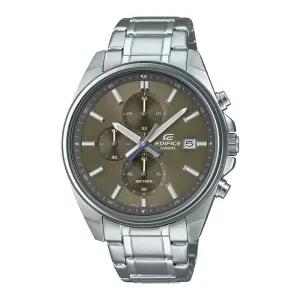 Casio Edifice Chronograph Brown Dial And Silver Stainless Steel Strap Men Watch EFV-610D-5CVUDF