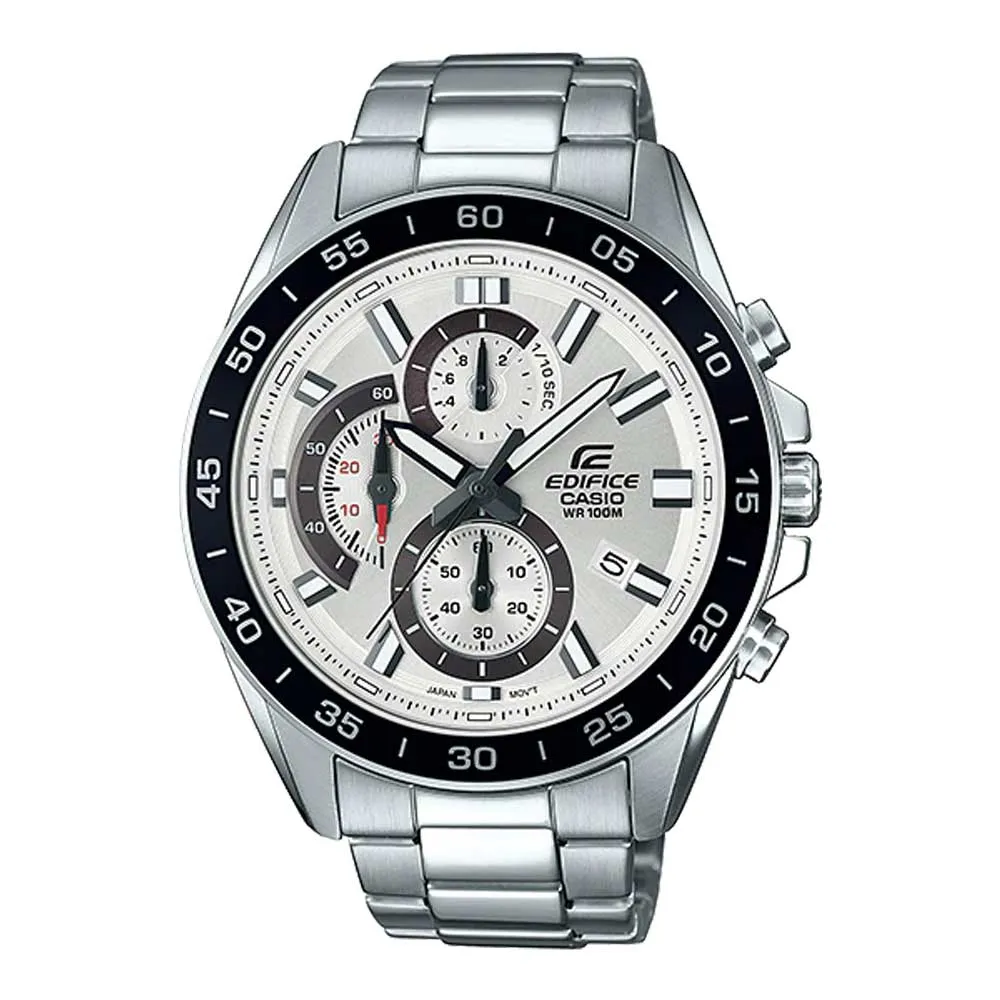 Casio Edifice Chronograph Silver Stainless Steel Strap Men Watch EFV-550D-7AVUDF