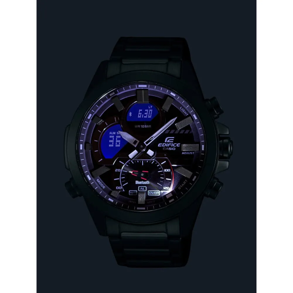 CASIO EDIFICE ECB-30DC-1ADF BLACK STAINLESS STEEL MEN WATCH