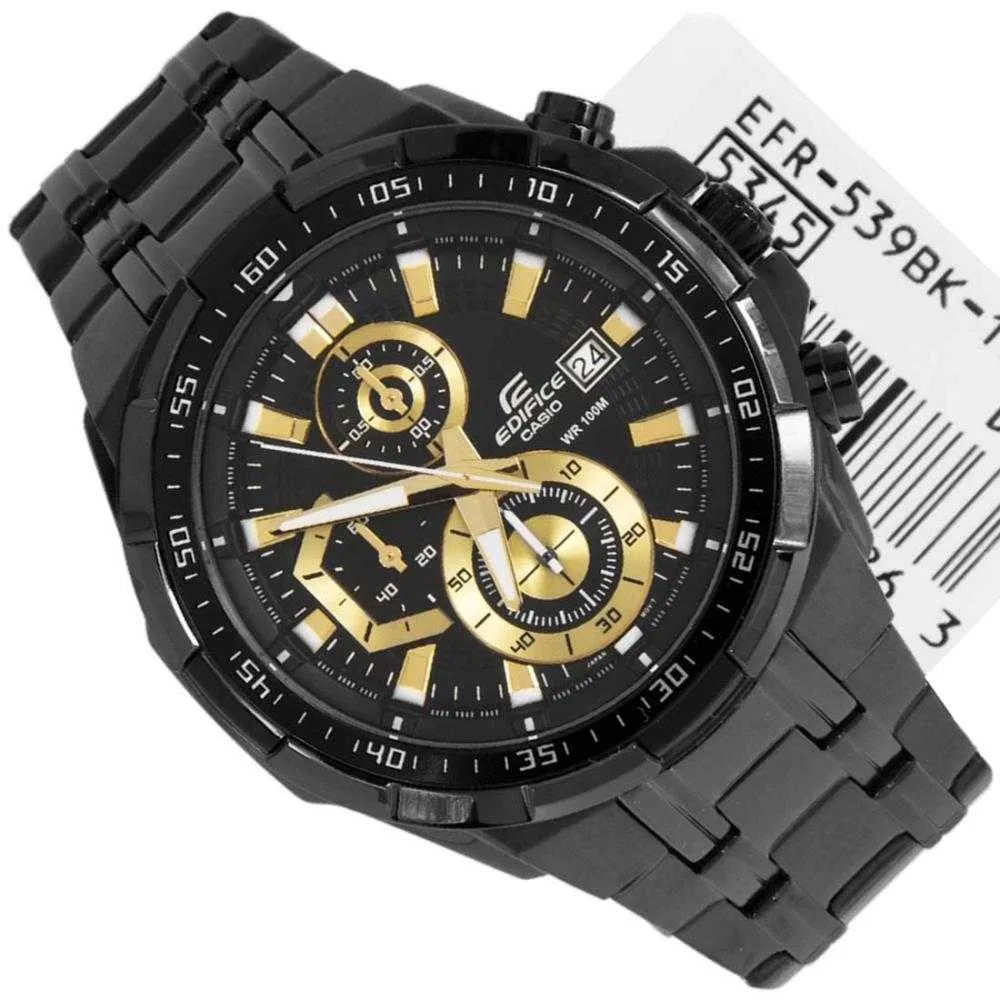 CASIO EDIFICE EFR-539BK-1AVUDF CHRONOGRAPH BLACK STAINLESS STEEL MEN'S WATCH