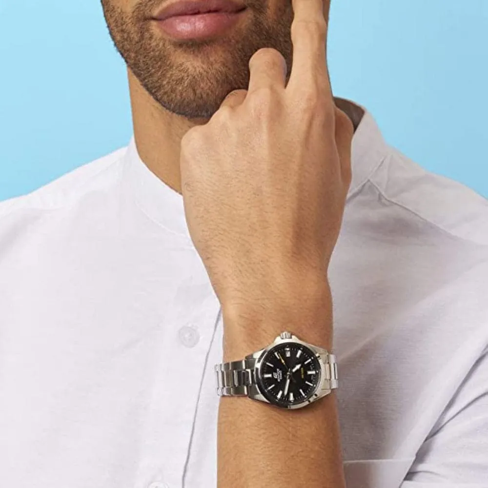 CASIO EDIFICE EFV-100D-1AVUDF SILVER STAINLESS STEEL STRAP MEN'S WATCH