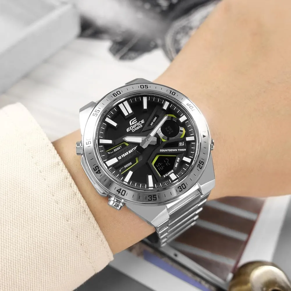 CASIO EDIFICE EFV-C110D-1A3VDF SILVER STAINLESS MEN WATCH