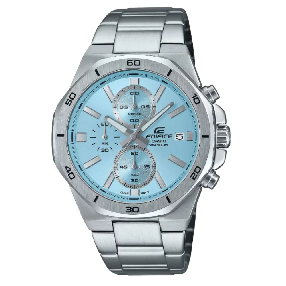Casio Edifice Silver Stainless Steel Strap Men Watch EFV-640D-2BVUDF-P