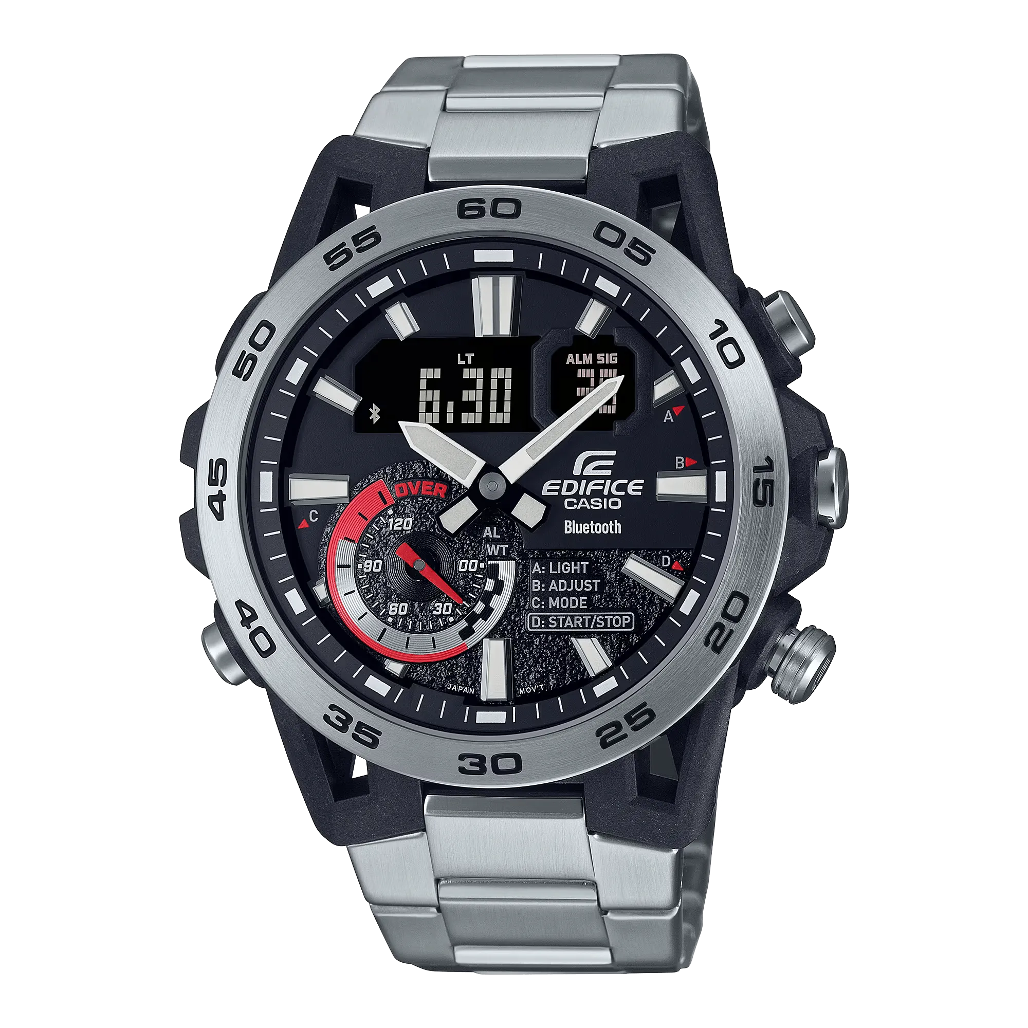 Casio Edifice Silver Stainless Strap Bluetooth 100 Meter World Time Watch