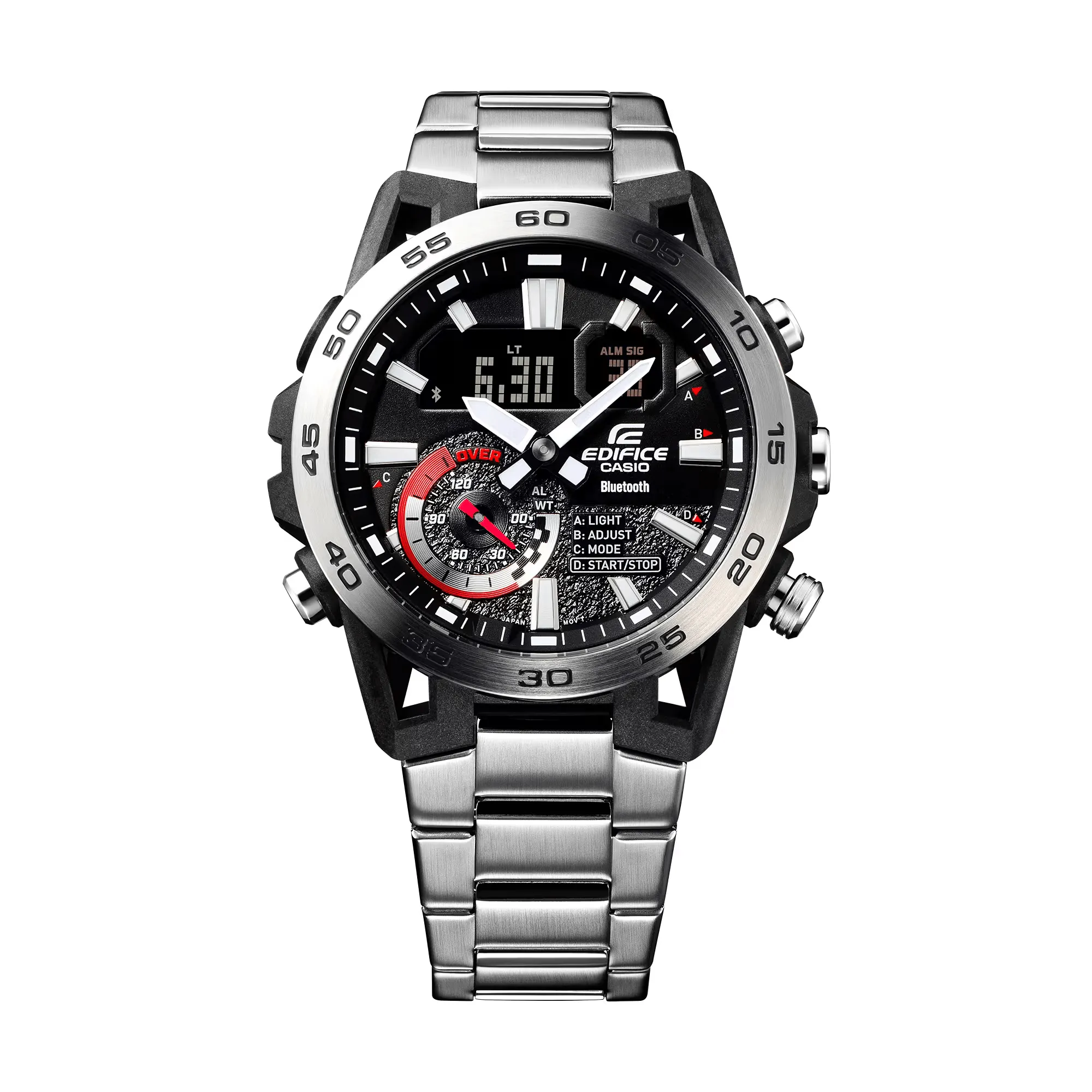 Casio Edifice Silver Stainless Strap Bluetooth 100 Meter World Time Watch