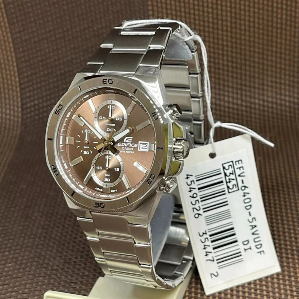 Casio Edifice Standard Chronograph Stainless Steel Band Men Watch EFV-640D-5AVUDF