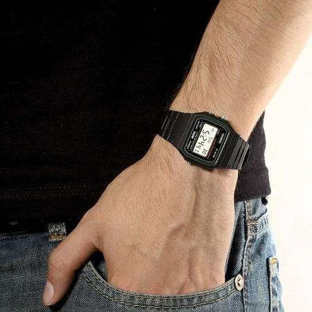 Casio F-91W-3DG Black Resin Strap Watch for Men and Women