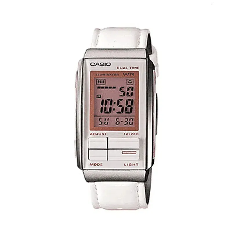 Casio Futurist LA-201WBL-7A White Leather Strap for Women