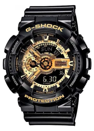 CASIO G-SHOCK ANALOGUE / DIGITAL  BLACK & GOLD GA110GB-1A