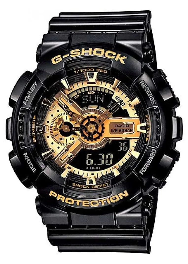 CASIO G-SHOCK ANALOGUE / DIGITAL  BLACK & GOLD GA110GB-1A