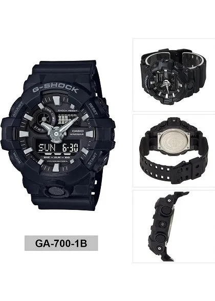 CASIO G SHOCK ANALOGUE / DIGITAL BLACK GA700-1B