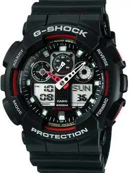 CASIO G-SHOCK ANALOGUE / DIGITAL BLACK RESIN BAND GA100-1A4