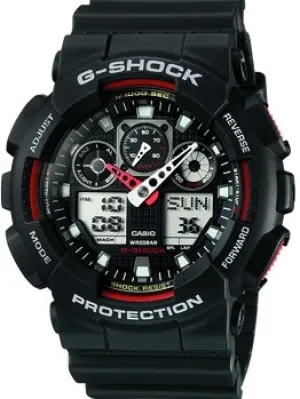 CASIO G-SHOCK ANALOGUE / DIGITAL BLACK RESIN BAND GA100-1A4