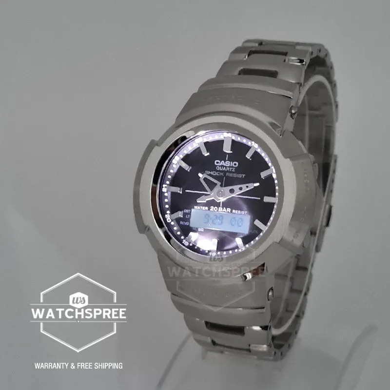 Casio G-Shock AW-500 Lineup Analog-Digital Silver Stainless Steel Band Watch AWM500D-1A AWM-500D-1A