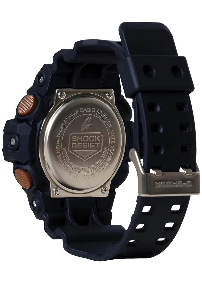 CASIO G-SHOCK DUO BLACK / RUST SERIES BLACK RESIN BAND GA700RC-1A