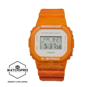 Casio G-Shock DW-5600 Lineup Summer Sea Motif Orange Resin Band With Ocean Wave Pattern Watch DW5600WS-4D DW-5600WS-4D DW-5600WS-4