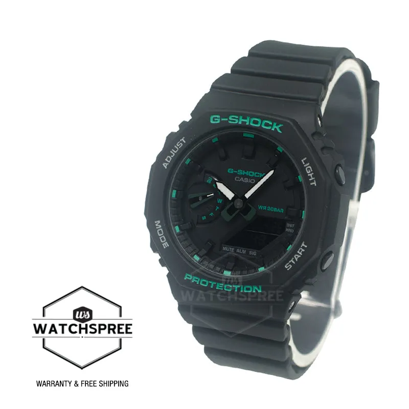 Casio G-Shock for Ladies' GMA-S2100 Lineup Carbon Core Guard Structure Green Accents Series Watch GMAS2100GA-1A GMA-S2100GA-1A