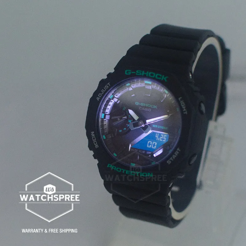Casio G-Shock for Ladies' GMA-S2100 Lineup Carbon Core Guard Structure Green Accents Series Watch GMAS2100GA-1A GMA-S2100GA-1A
