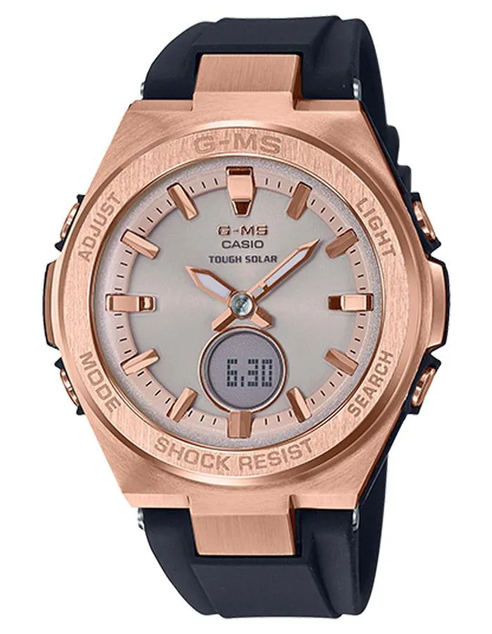 Casio G-Shock G-MS Womens Watch - Rose Gold-Tone - Afterglow - Solar Powered