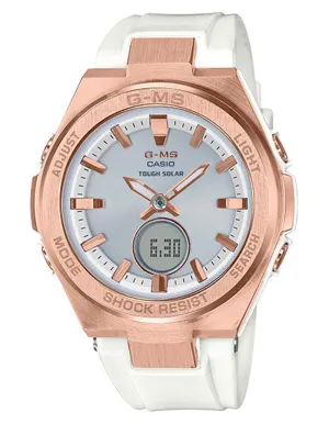 Casio G-Shock G-MS Womens Watch - Rose Gold-Tone - Solar Powered - Afterglow