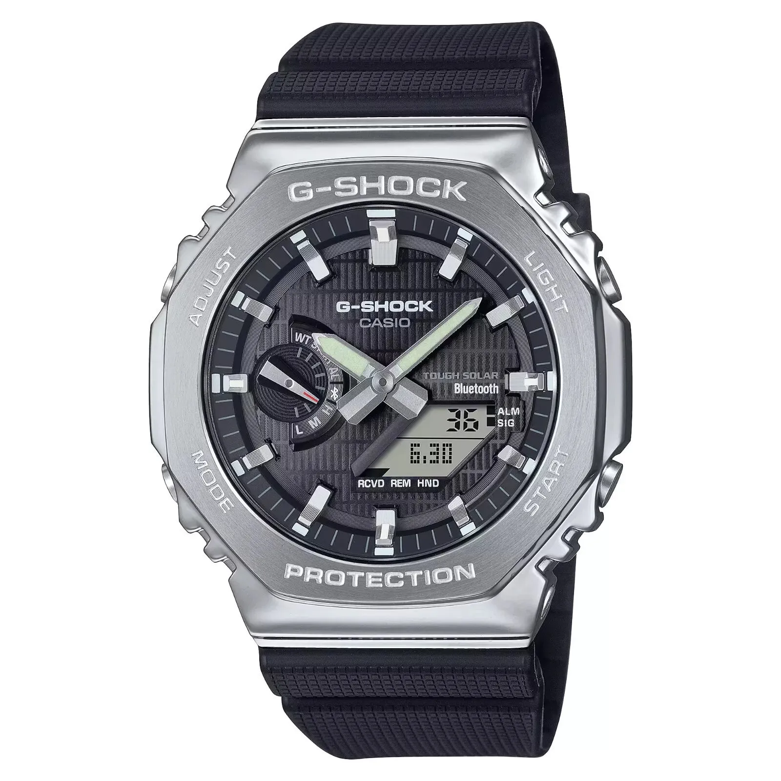 Casio G-Shock G-STEEL BLACK World Time Bluetooth Solar Mens Watch GBM2100-1A