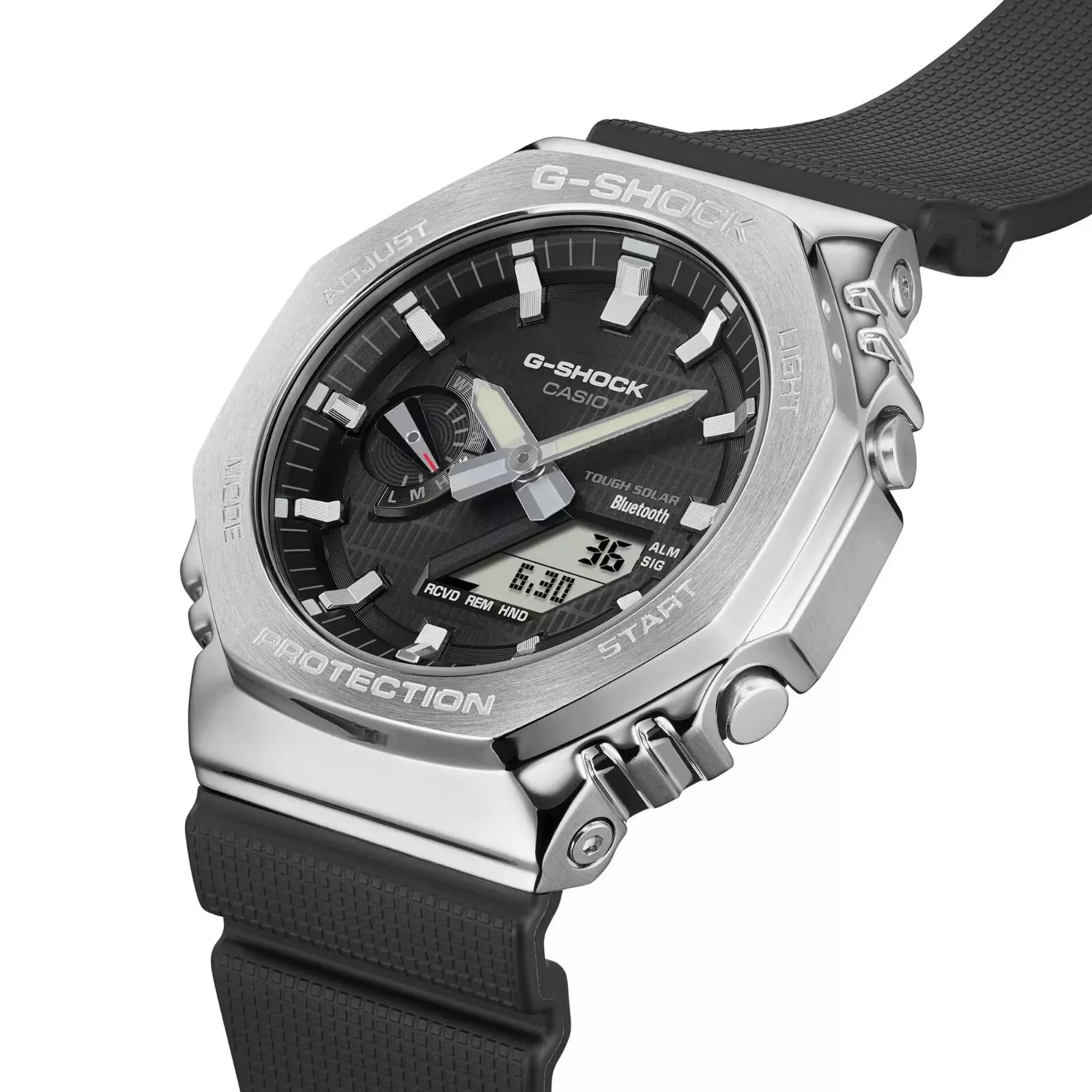 Casio G-Shock G-STEEL BLACK World Time Bluetooth Solar Mens Watch GBM2100-1A