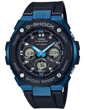 Casio G-Shock G-STEEL Mens - Solar - Digital/Analog - Black/Blue-200M -LED Light