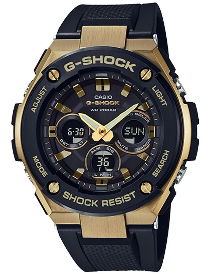 Casio G-Shock G-STEEL Mens - Solar - Digital/Analog - Gold-Tone- 200M -LED Light
