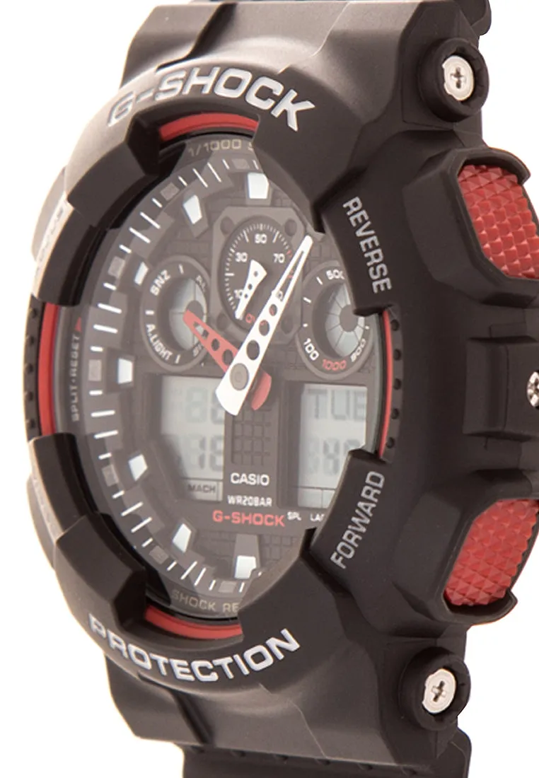 Casio G-shock GA-100-1A4DR Digital Analog Rubber Strap Watch For Men