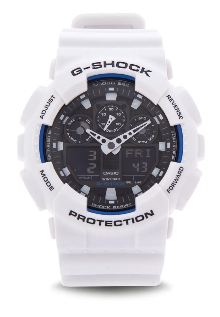 Casio G-shock GA-100B-7ADR Digital Analog Rubber Strap Watch For Men