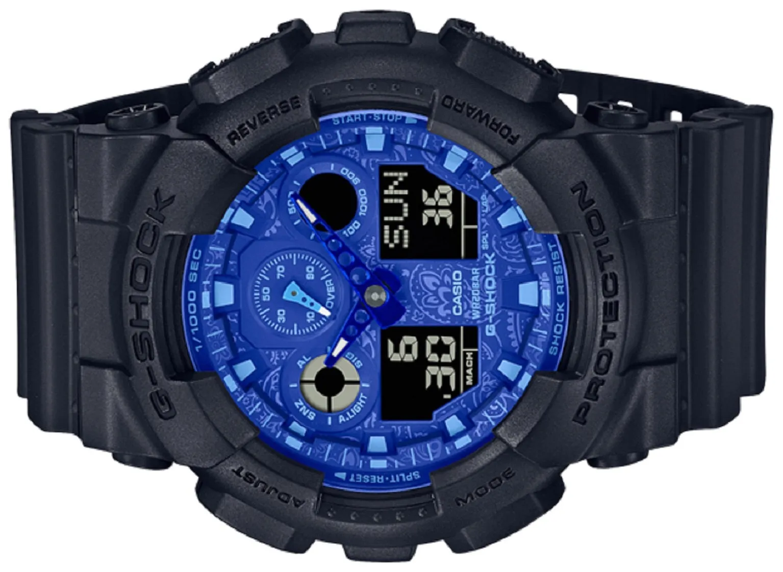Casio G-shock GA-100BP-1A Digital Analog Rubber Strap Watch For Men