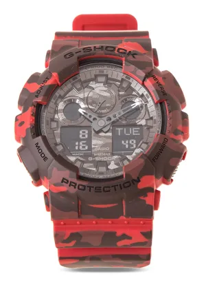 Casio G-shock GA-100CM-4A Digital Analog Rubber Strap Watch For Men