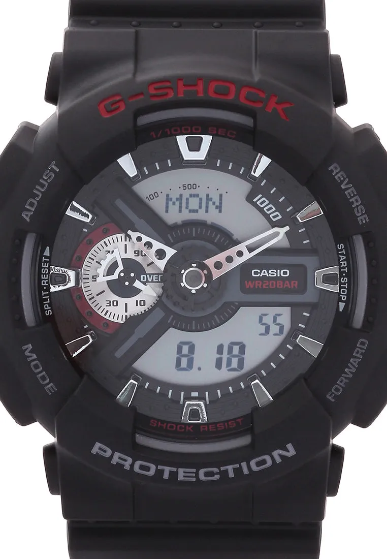 Casio G-shock GA-110-1ADR Digital Analog Rubber Strap Watch For Men