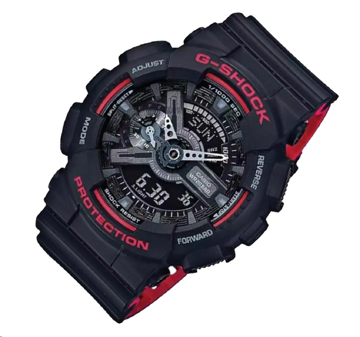 Casio G-shock GA-110HR-1A Digital Analog Rubber Strap Watch For Men