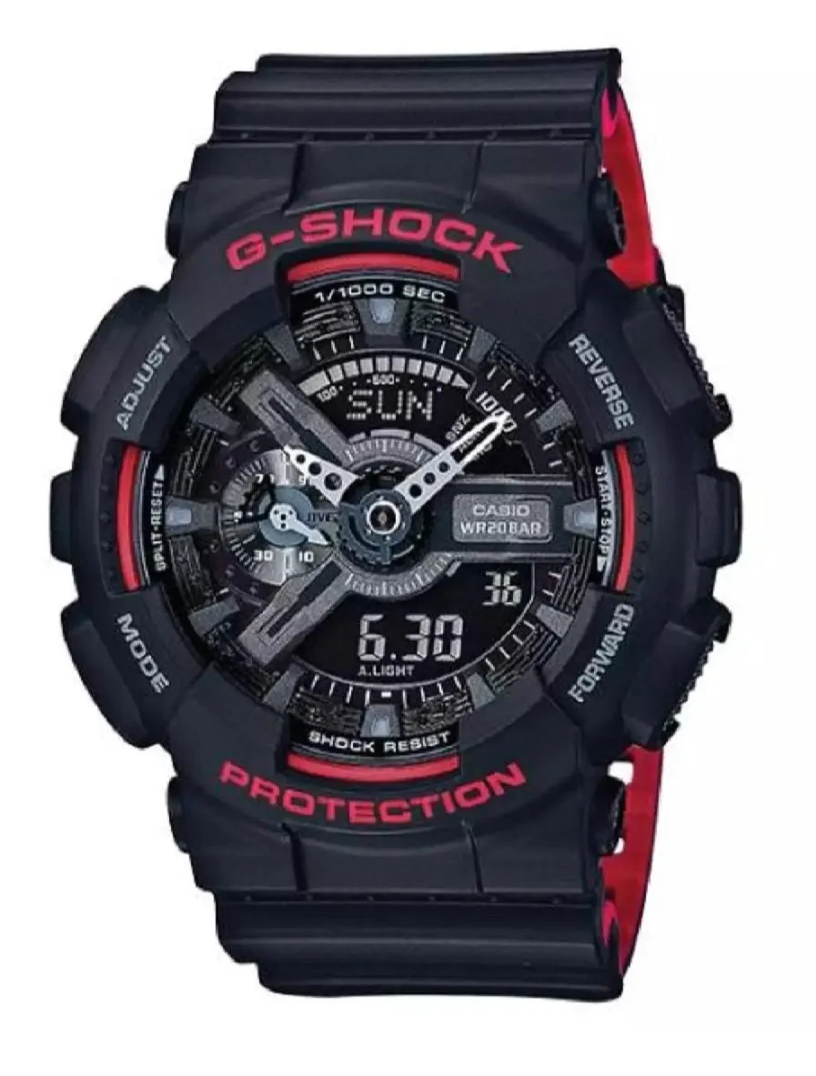 Casio G-shock GA-110HR-1A Digital Analog Rubber Strap Watch For Men