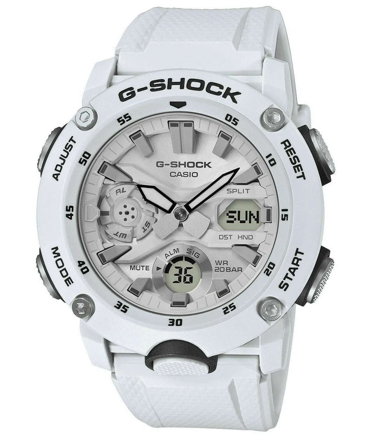 Casio G-shock GA-2000S-7A Digital Analog Rubber Strap Watch For Men