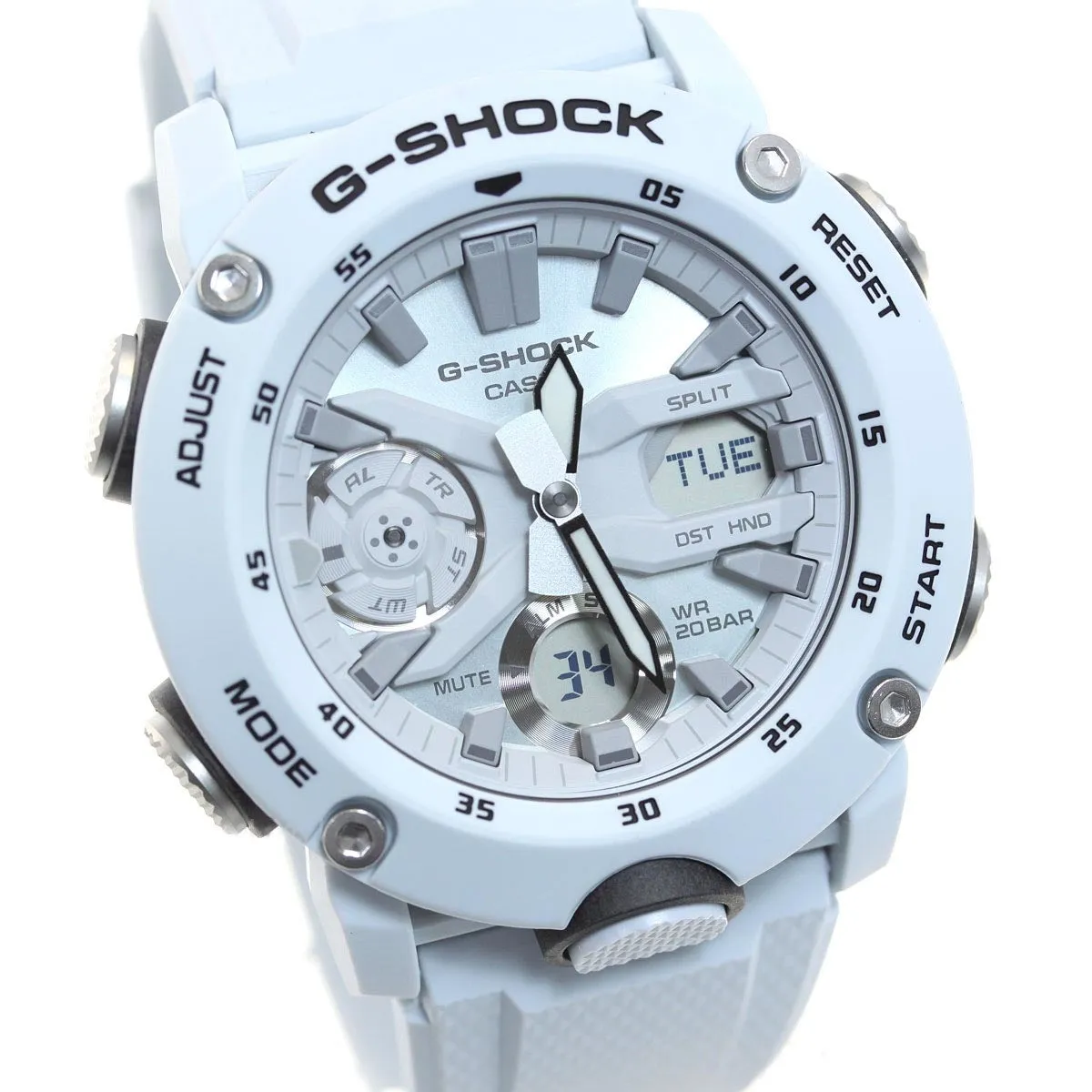 Casio G-shock GA-2000S-7A Digital Analog Rubber Strap Watch For Men