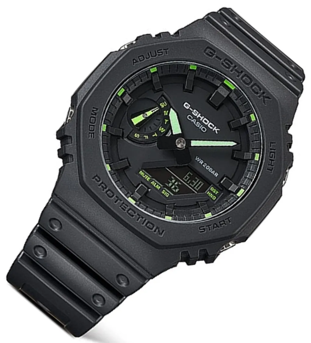 Casio G-shock GA-2100-1A3 Digital Analog Leather Strap Watch For Men