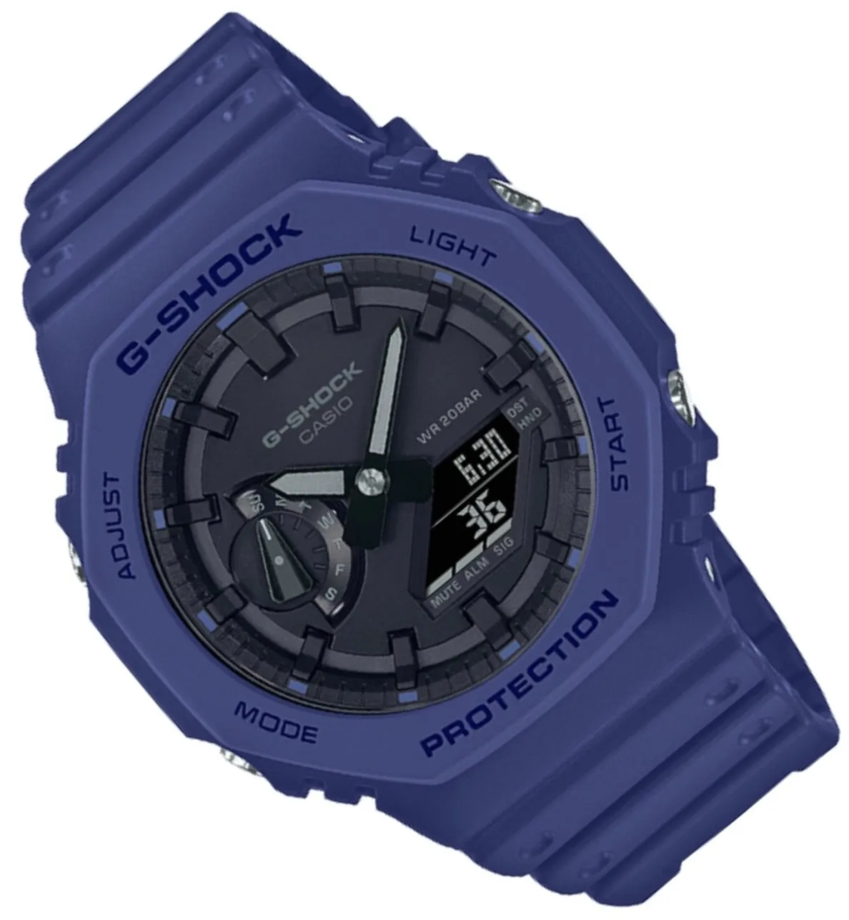 Casio G-shock GA-2100BWP-2A Digital Analog Rubber Strap Watch For Men