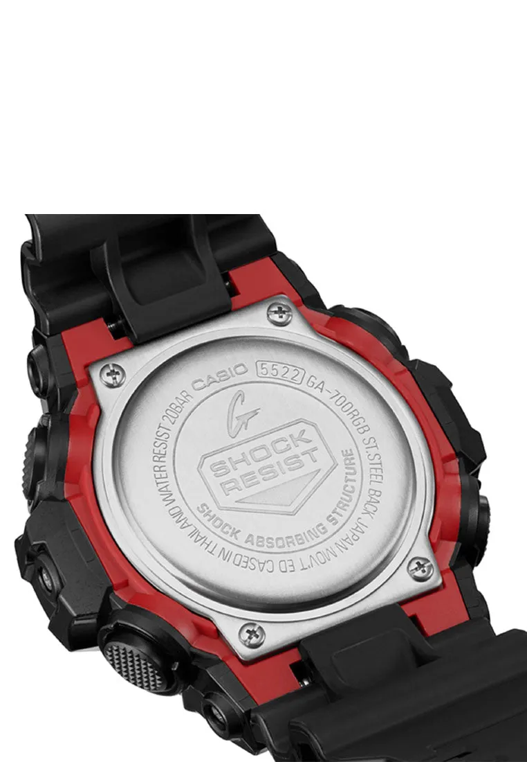 Casio G-shock GA-700RGB-1A Digital Analog Rubber Strap Watch For Men