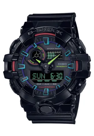 Casio G-shock GA-700RGB-1A Digital Analog Rubber Strap Watch For Men