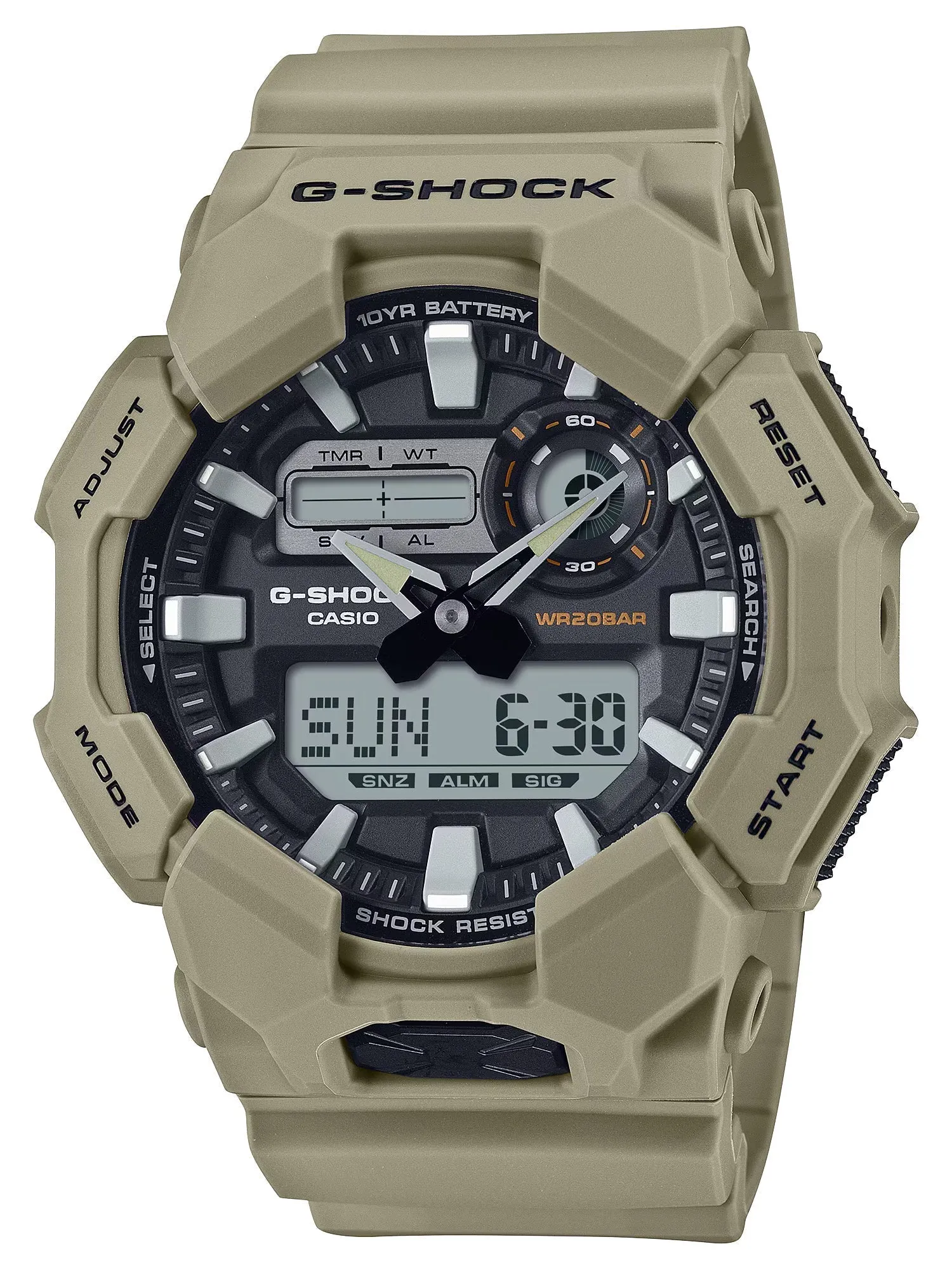 Casio G-Shock GA010-5A Bio-Resin High-Brightness LED Brown Mens Watch