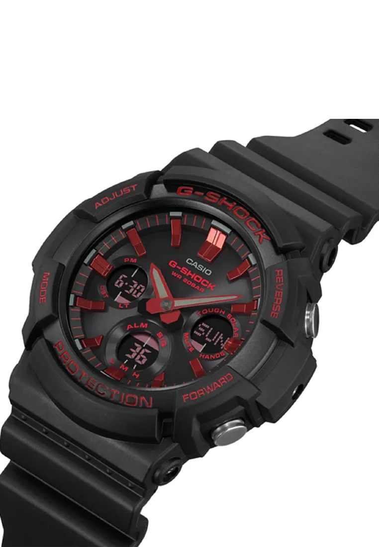 Casio G-shock GAS-100BNR-1A Solar Digital Analog Rubber Strap Watch For Men