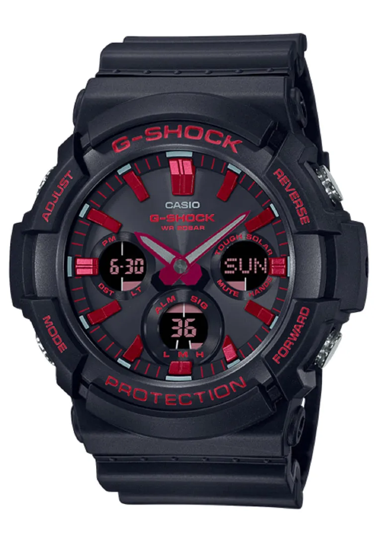 Casio G-shock GAS-100BNR-1A Solar Digital Analog Rubber Strap Watch For Men