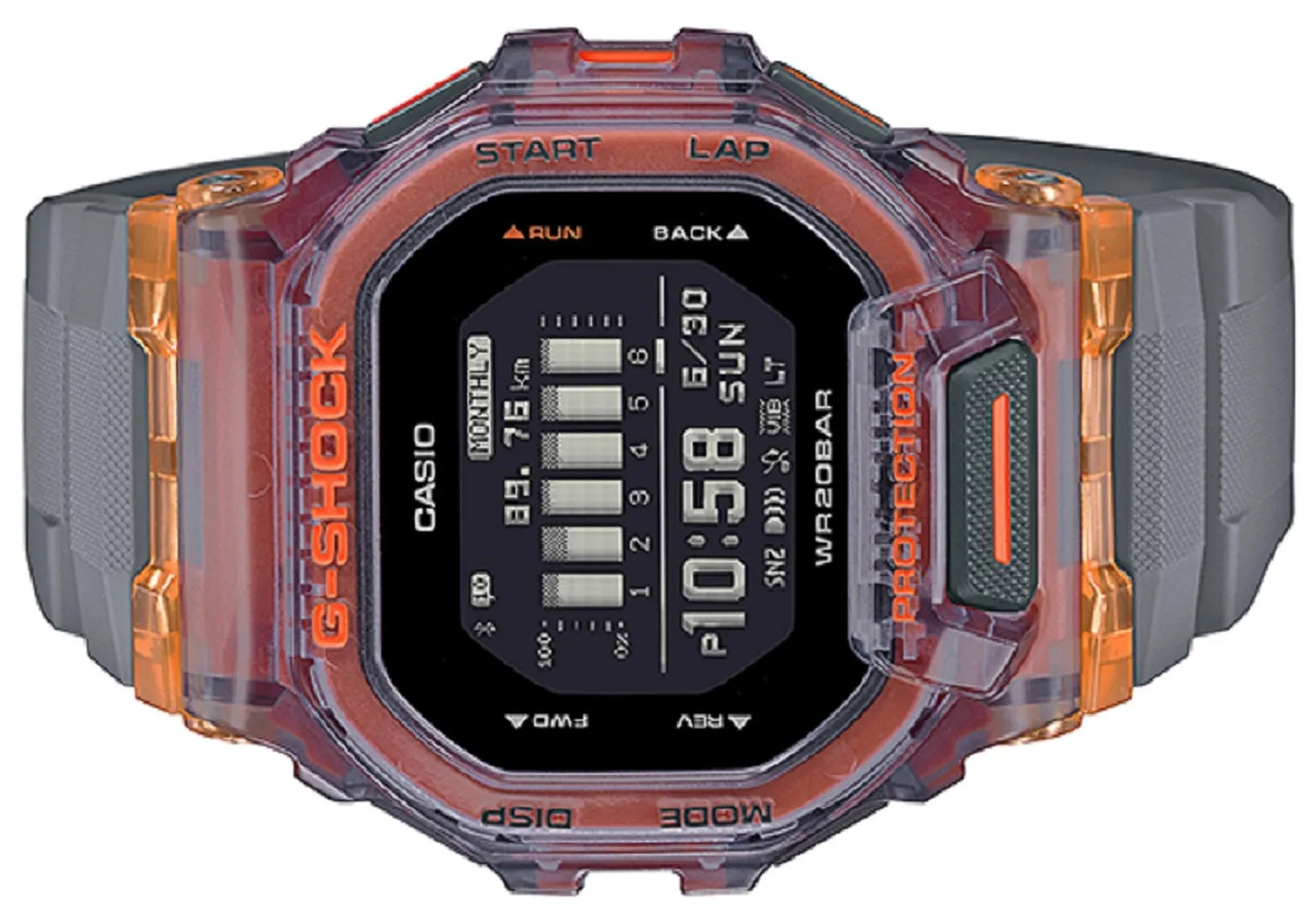 Casio G-shock GBD-200SM-1A5 Bluetooth Digital Rubber Strap Watch For Men