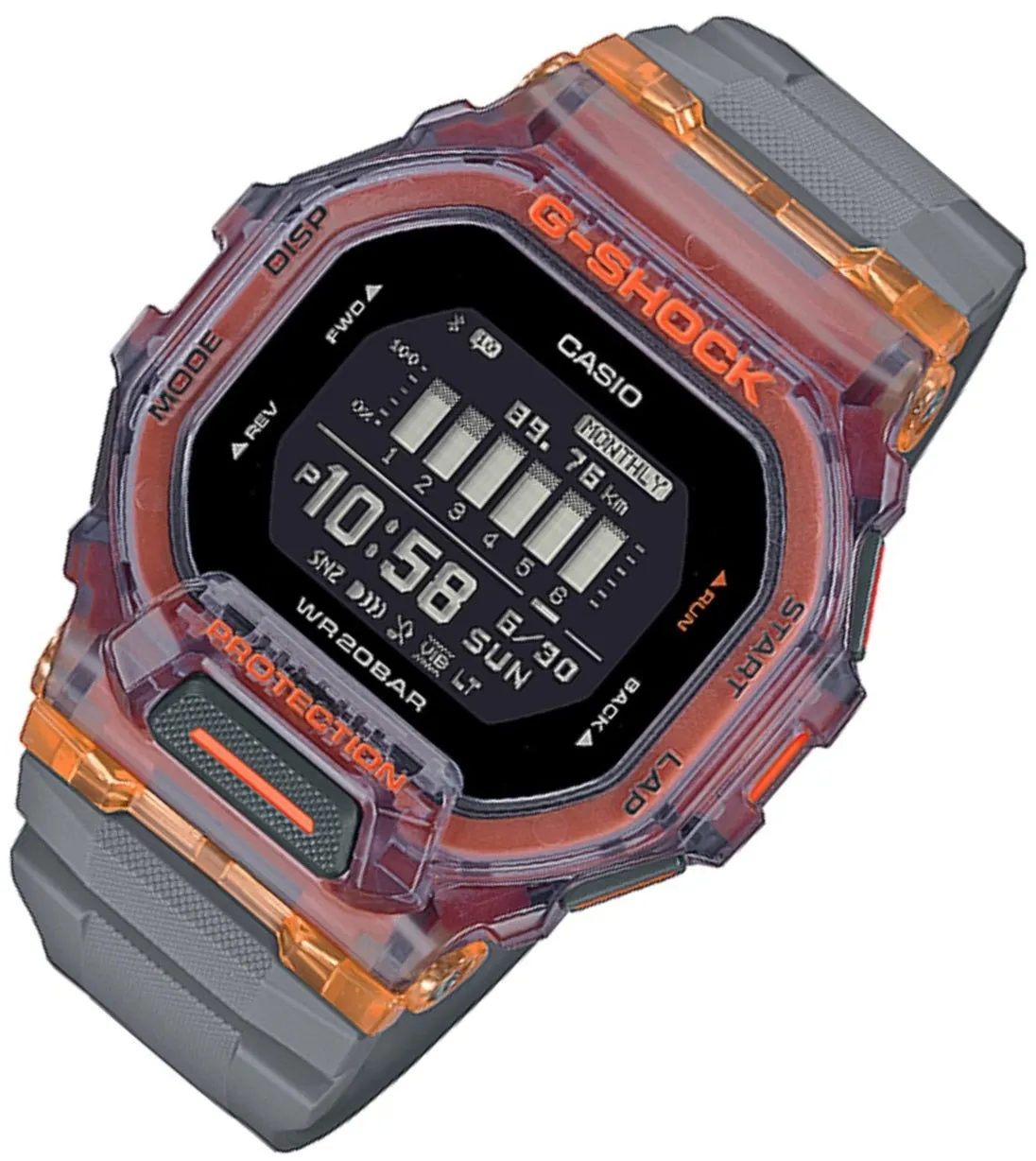 Casio G-shock GBD-200SM-1A5 Bluetooth Digital Rubber Strap Watch For Men