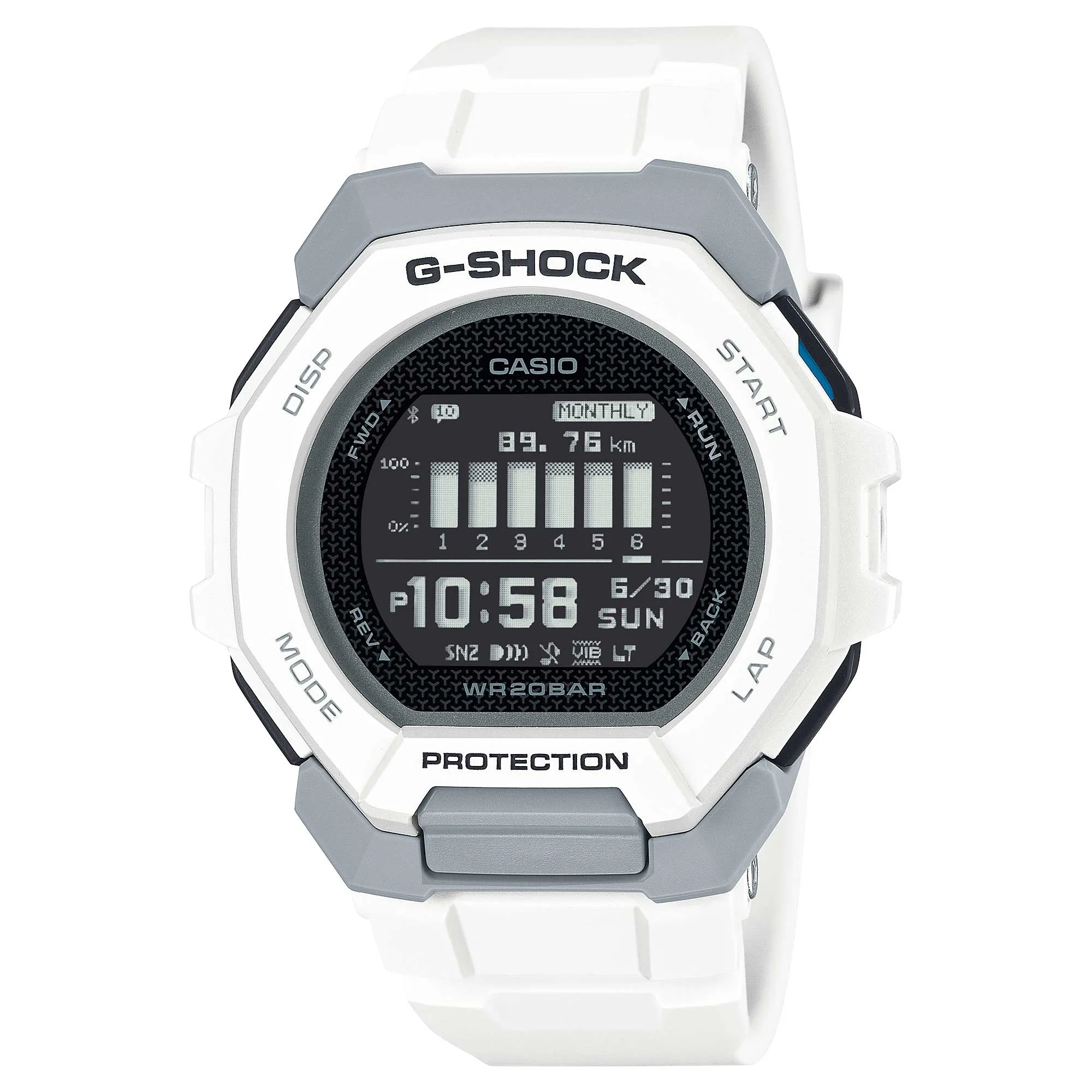 Casio G-Shock GBD-300 Lineup Sports Oriented G-SQUAD Bluetooth Bio-Based White Band Watch GBD300-7D GBD-300-7D GBD-300-7