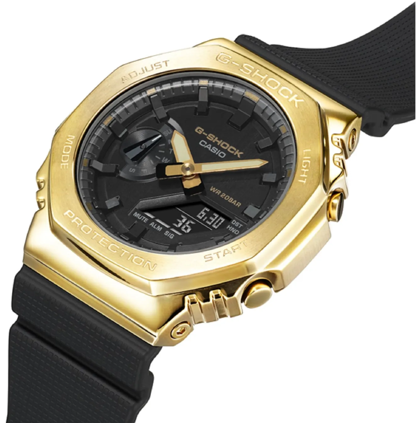 Casio G-shock GM-2100G-1A9 Digital Analog Rubber Strap Watch