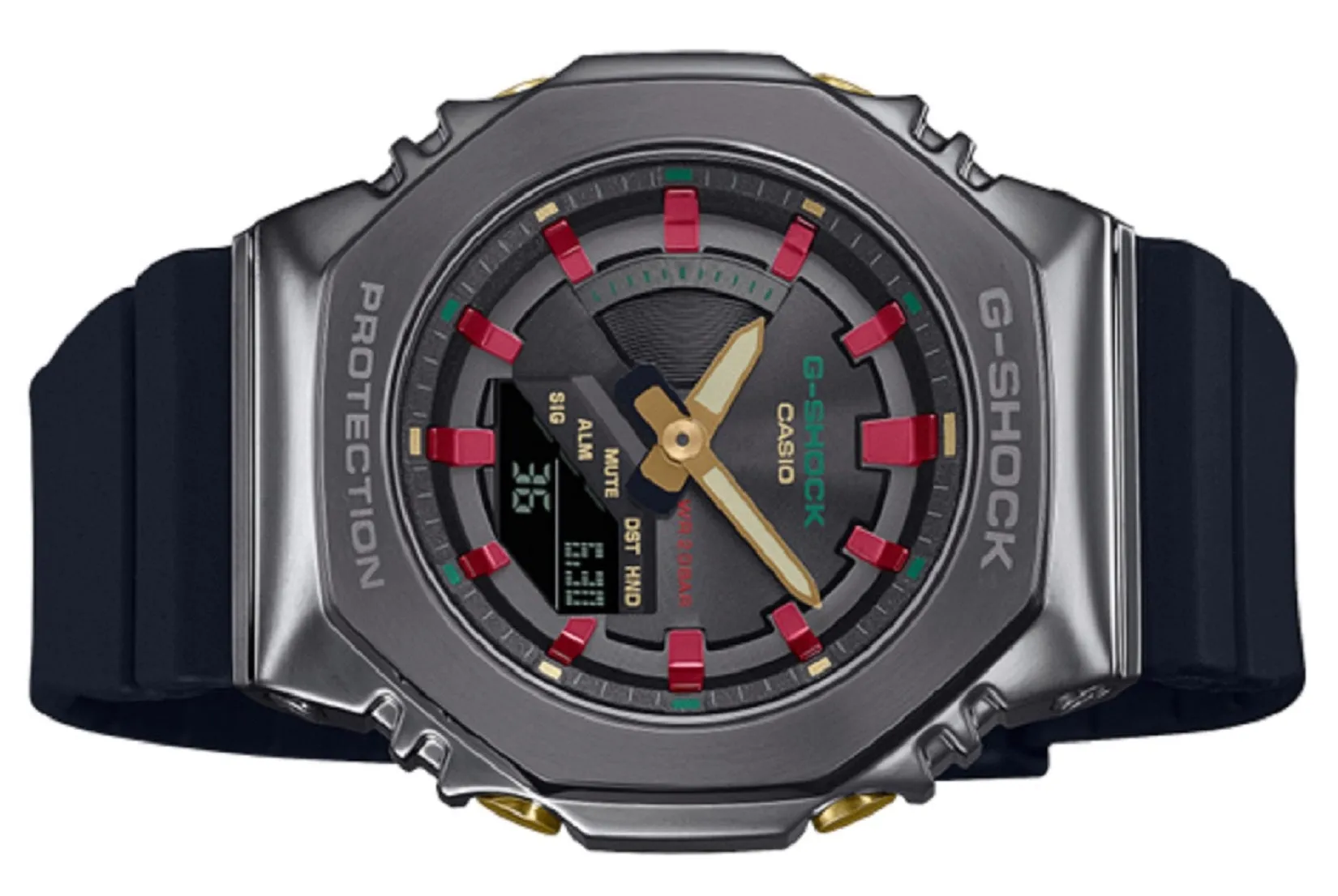 Casio G-shock GM-S2100CH-1A Digital Analog Rubber Strap Watch