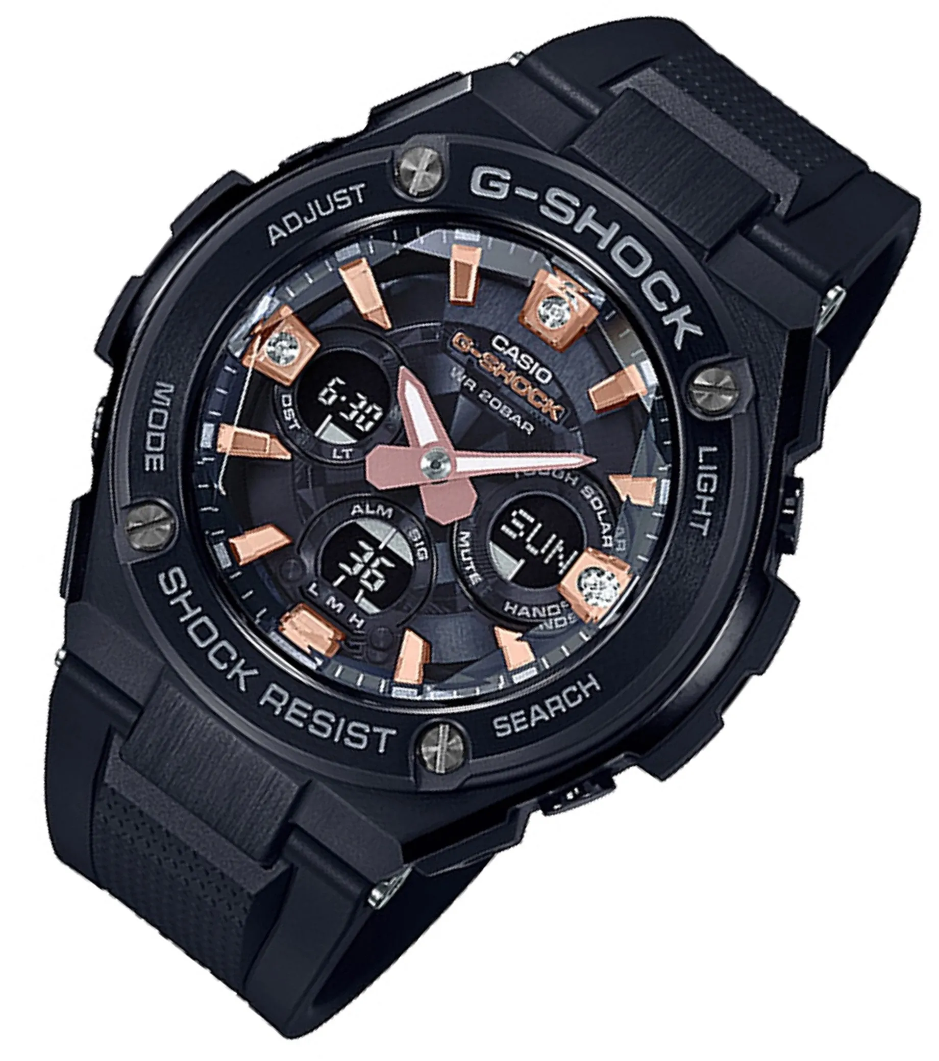 Casio G-shock GST-S310BDD-1A Solar Digital Analog Rubber Strap Watch for Men